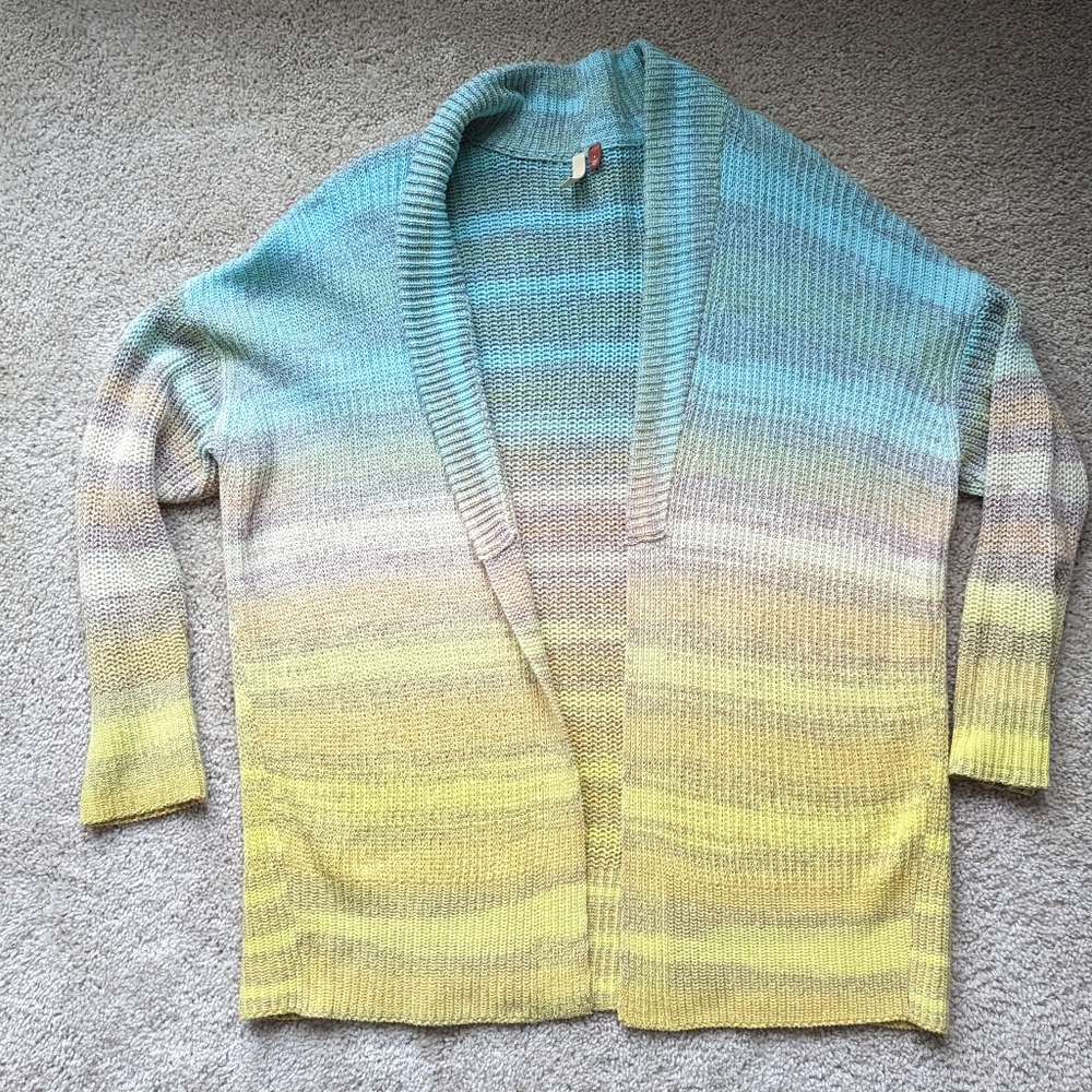Anthropology Pilcro Yellow Rainbow Dolman Sleeve Cardigan - Neutral Rainbow!